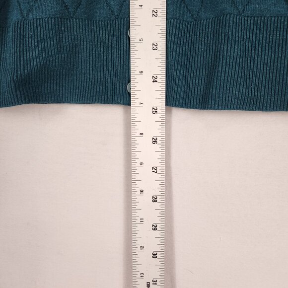 Banana Republic Button Up Cardigan Sweater Women's M Teal Cottage Office Layer - Picture 5 of 7